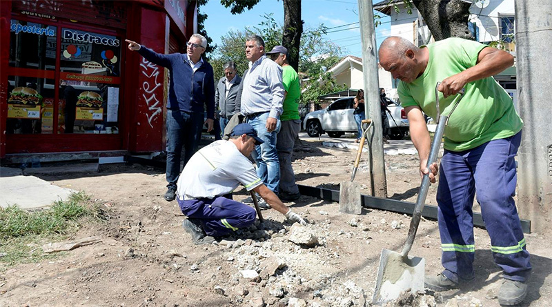 Nuevas obras municipales en Benavídez: renovación de espacios públicos y construcción de veredas