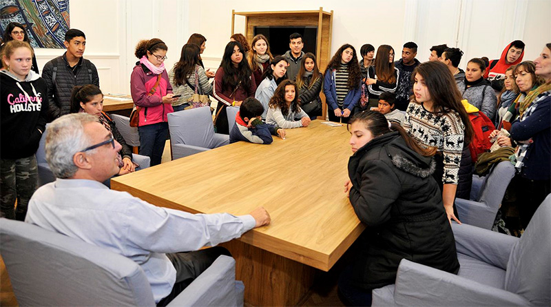 Julio Zamora recibió a alumnos de Islas en el Palacio Municipal de Tigre