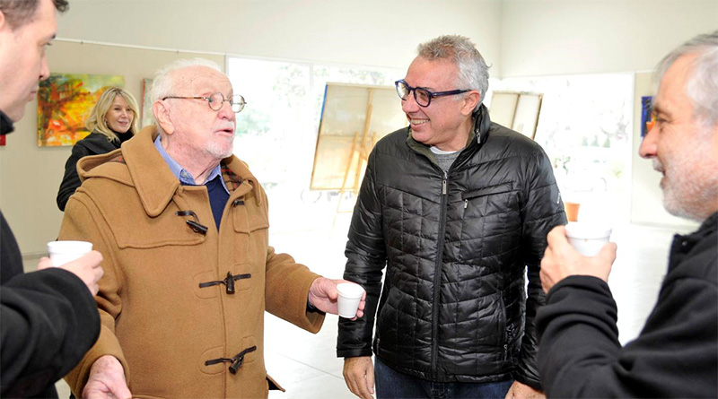 Julio Zamora y Pepe Soriano visitaron el cine teatro municipal de Benavídez 
