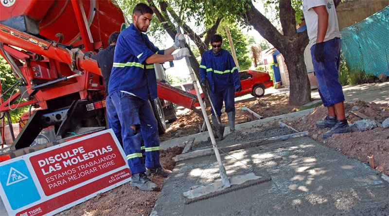Tigre construye nuevas veredas en distintos puntos del distrito