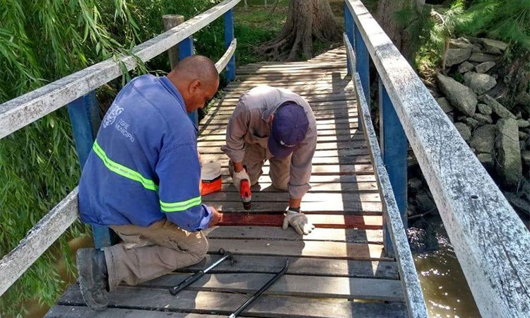 Mantenimiento en puentes y reparaciones de alumbrado público en el Delta