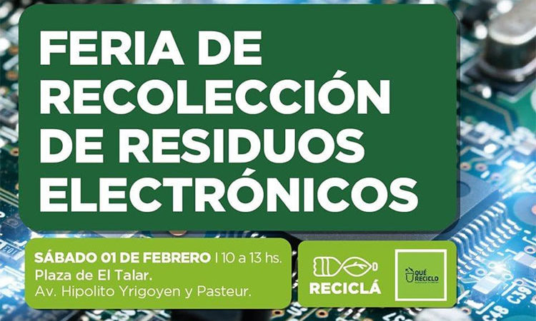 En El Talar, el Municipio realizará la primera Feria de Recolección de Residuos Electrónicos del año