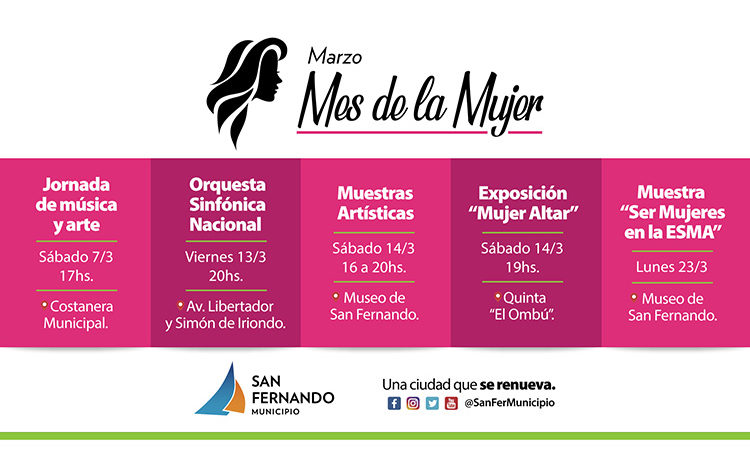 Este sábado, San Fernando inicia la agenda del “Mes de la Mujer” en la Costanera