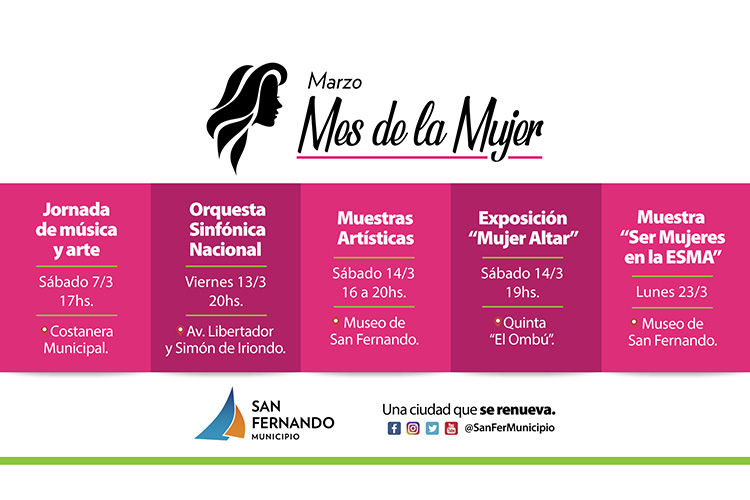 Este sábado, San Fernando inicia la agenda del “Mes de la Mujer” en la Costanera