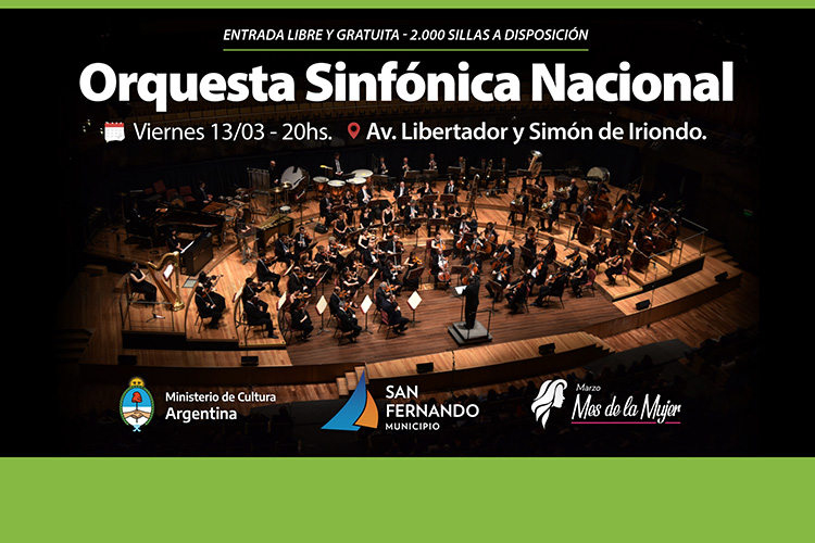 La Orquesta Sinfónica Nacional se presentará en San Fernando
