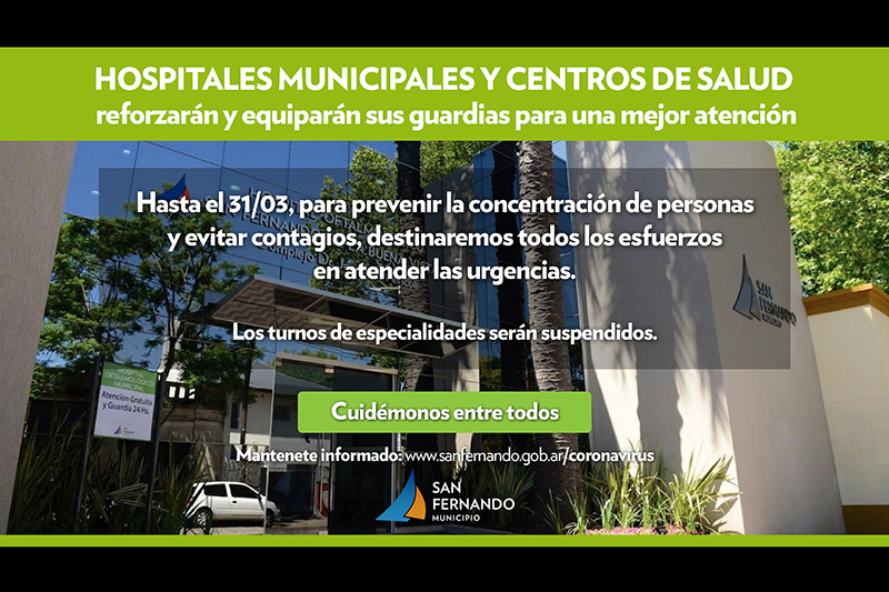San Fernando refuerza sus Hospitales y Centros de Salud y atenderá sólo urgencias