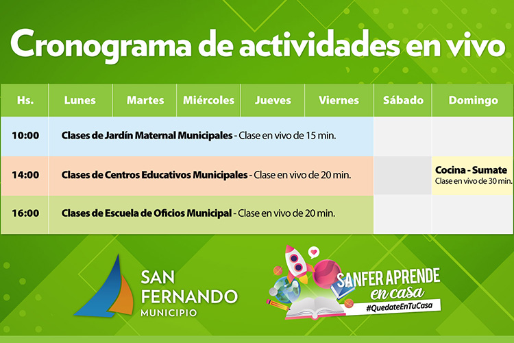 San Fernando aprende en casa: clases educativas en vivo por redes sociales