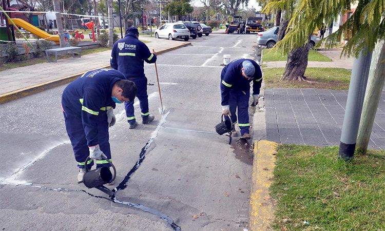 Tigre realiza nuevos trabajos de mantenimiento vial en el centro de la ciudad