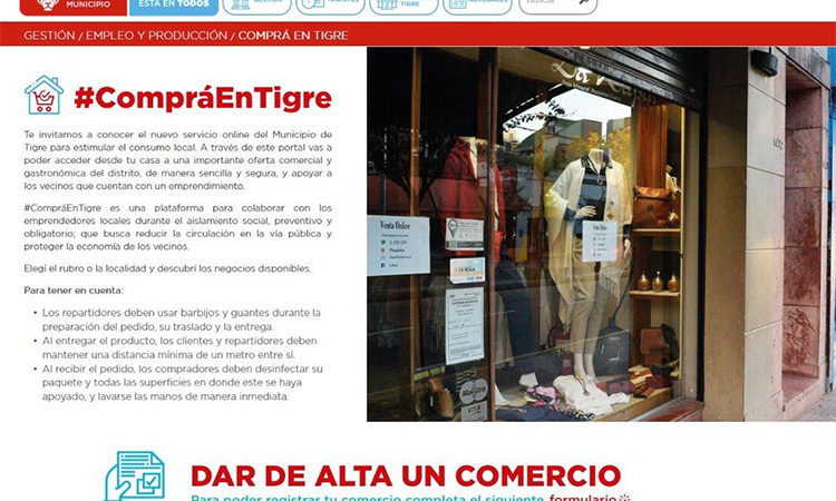 #CompráEnTigre: una plataforma virtual que impulsa el comercio local