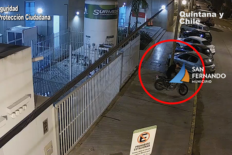 Las Cámaras de San Fernando permitieron detener a un delincuente que robó una moto