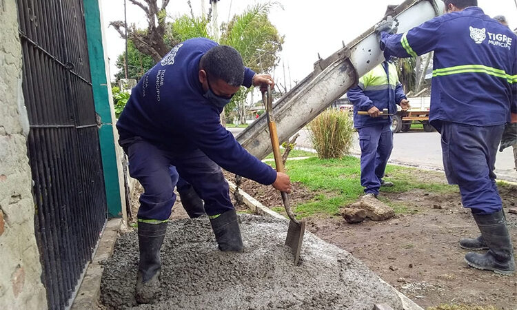 El Municipio de Tigre construye nuevas veredas vecinales en Don Torcuato y El Talar