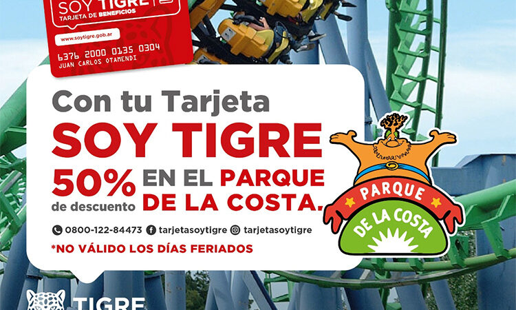 Desde hoy, 50% de descuento con la tarjeta Soy Tigre en Parque de la Costa