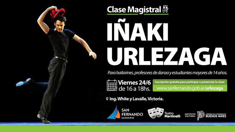 Iñaki Urlezaga brindará una clase magistral en el Teatro Martinelli de San Fernando